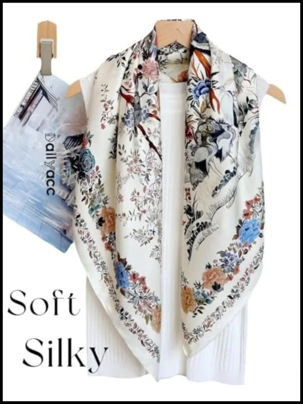 Lightweight Silk Satin Fashion Scarf - 27.5